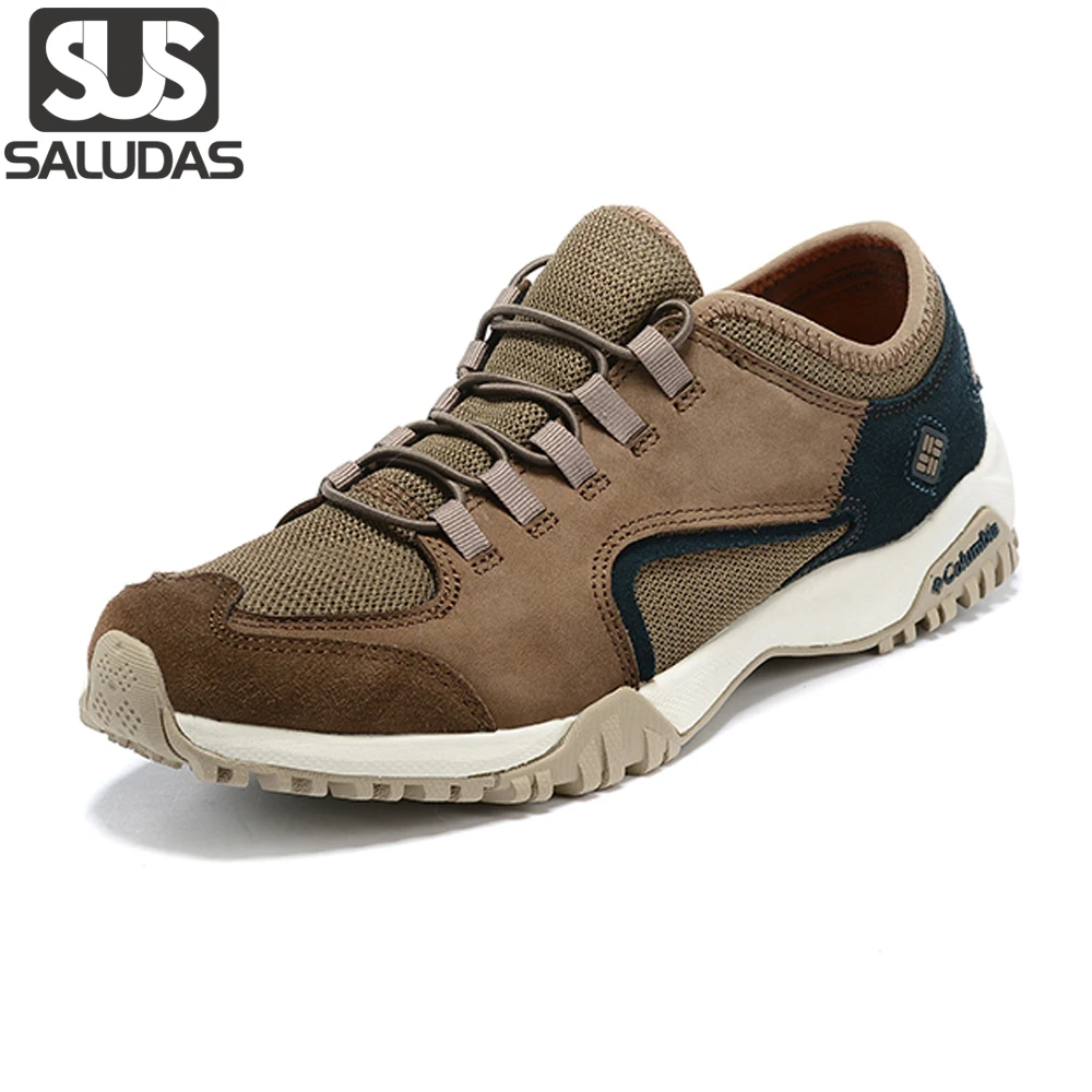 

SALUDAS Hiking Shoes Suede Mesh Breathable Fishing Shoe Outdoor Travel Walking Sneaker Anti-skid Trekking Shoe with Rubber Soles