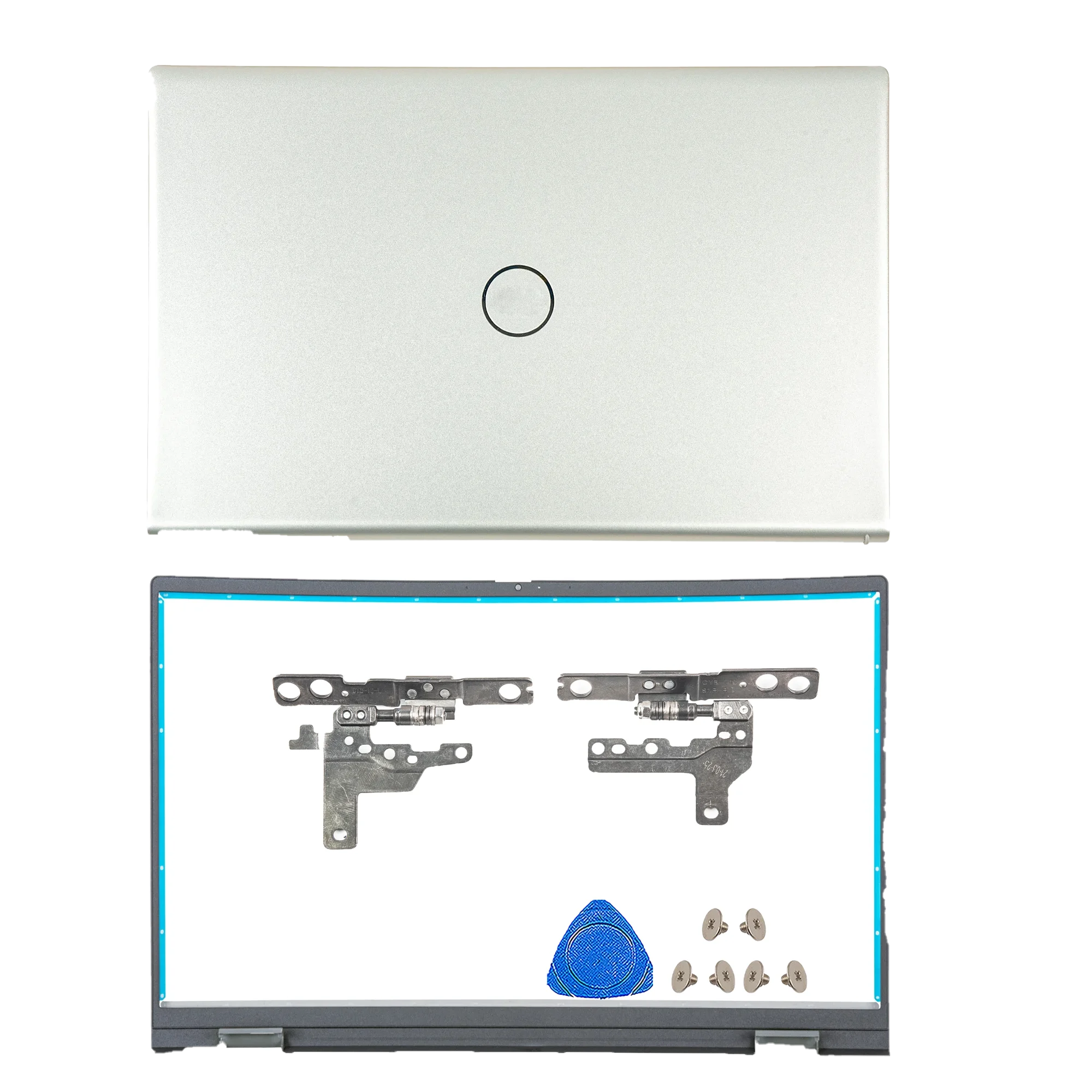Ricambio 0CHFVW 05WK5X Cover Posteriore LCD Lunetta Cerniere Per Dell Inspiron 15Pro 5510/5515 - Nuovo, Colore Argento Ricambio LCD Dell 5510