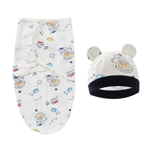 Organic Cotton Baby Swaddle Blanket Swaddle Wrap Hat Set for Infant  Adjustable Newborn Swaddle Baby Swaddle for 0-3 Month