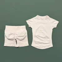 2 Pcs HISTELLO Impact Sports Sets Short Sleeve Seamless Yoga Top Fitness Set Women Workout Running Sports Shorts Gym Suit - Image 6