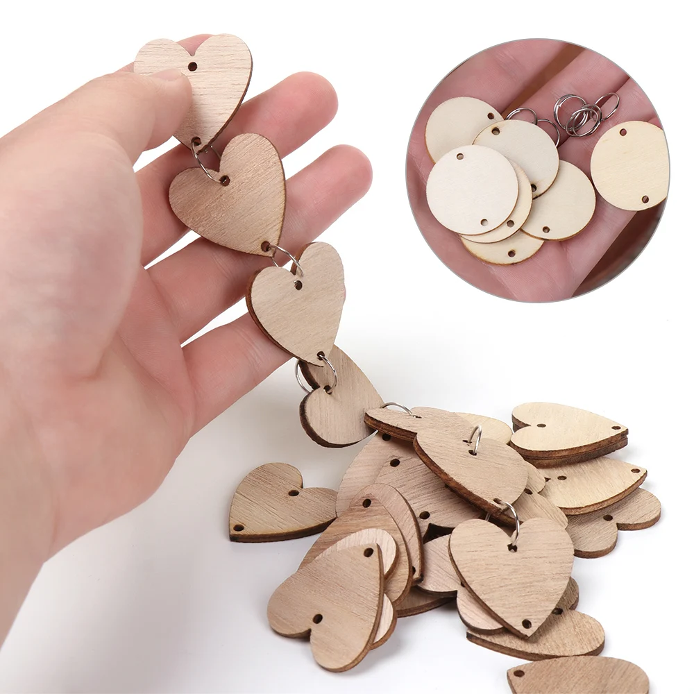 50 Stück Kreisscheiben aus Holz mit Löchern, Ringclips für Geburtstagserinnerung, Kalender, Hausarbeit, Tafel, Plakette, DIY-Dekoration, Kunsthandwerk – Detail 12