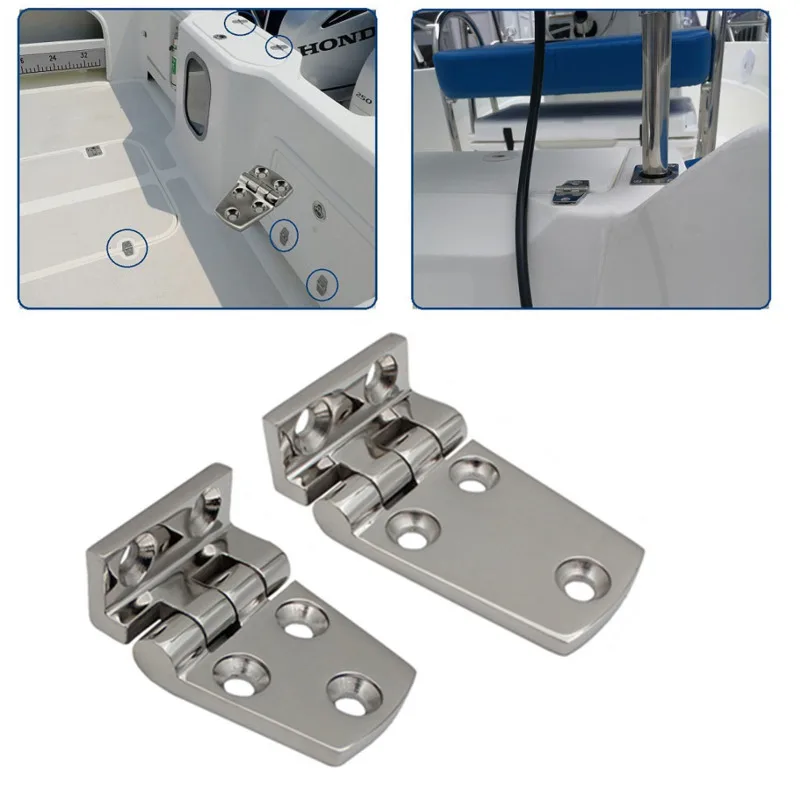38x54/38x66mm Marine 316 Stainless Steel Boat Door Hinge Hinge Short Side Door For Yacht Boat RV Marine