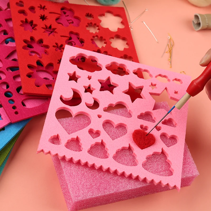 Wool Felt Mold Set 2-9 Pcs Fenrry Needle Felting Tools DIY Craft Stencil Applique Handicraft Shaping Fabric Materials Accessories needle felting kit wool felting kit needle felting painting kit sewing craft kit kids art craft kit