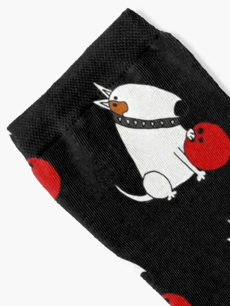 Funny Bull Terrier dog Bowling Cartoon Socks Warm Socks Men Thermo Socks For Men