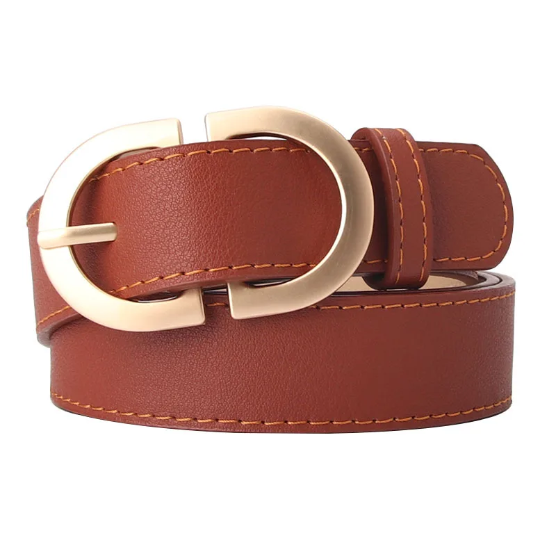 

New Women Fashion Leather Belt Buckle Belts Women and men Waist Belt Thin Black Buckle Leather Belt D06