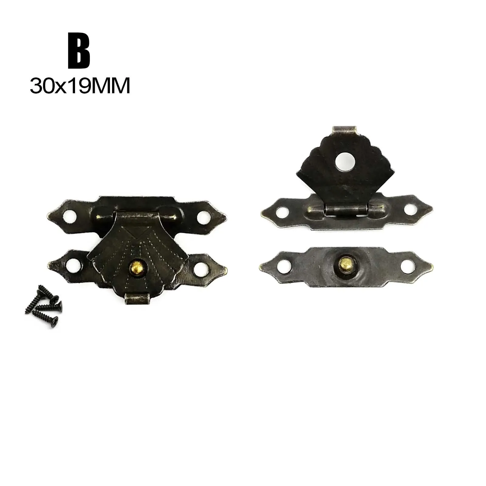 12pcs Mini Antique Brass Bronze Decorative Jewelry Chest Gift Wine Box Wooden Case Hasp Latch Toggle Lock Closure DIY furniture hardware toggle latches jewelry box hasps decorative latches