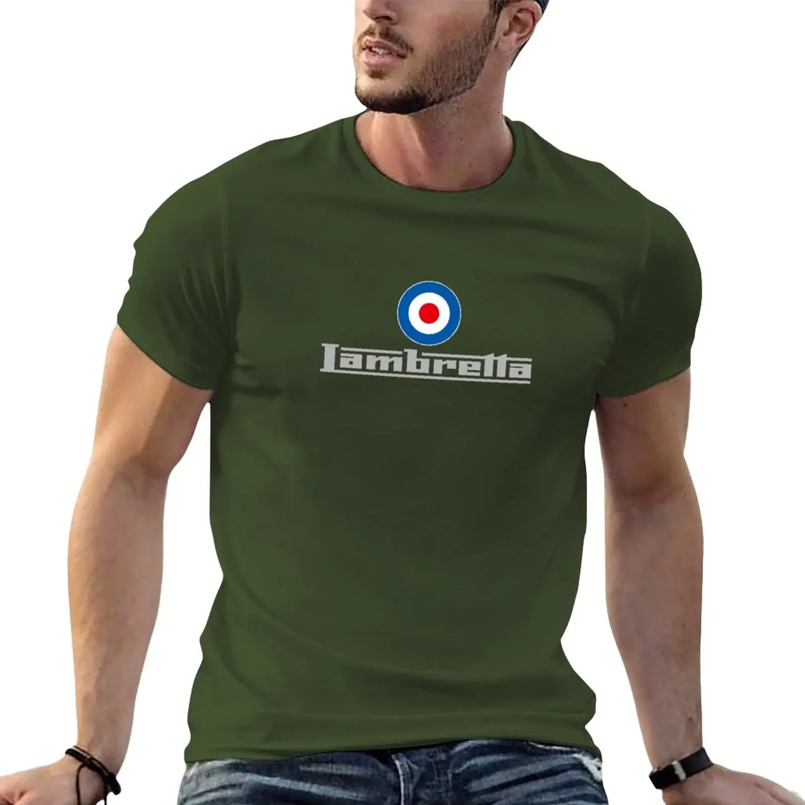 Lambretta Maglietta Uomo Target - Girocollo In Cotone 100% Con Stampa