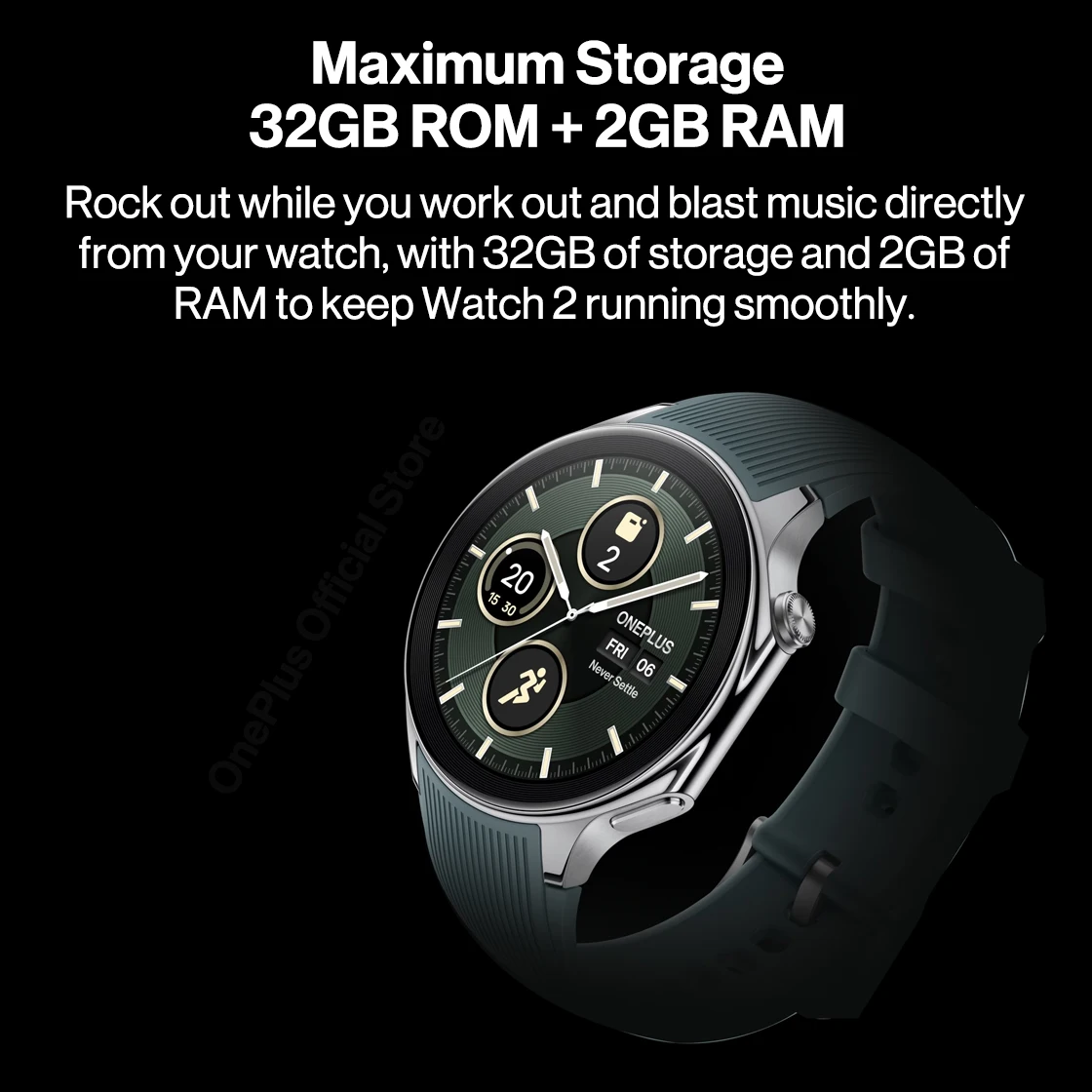 OnePlus Watch 2 ۷ι  Ʈ ġ, 2GB RAM, 32GB ROM, 1.43 ġ AMOLED ÷,   OS 4,  ļ, GPS, NFC, ǰ