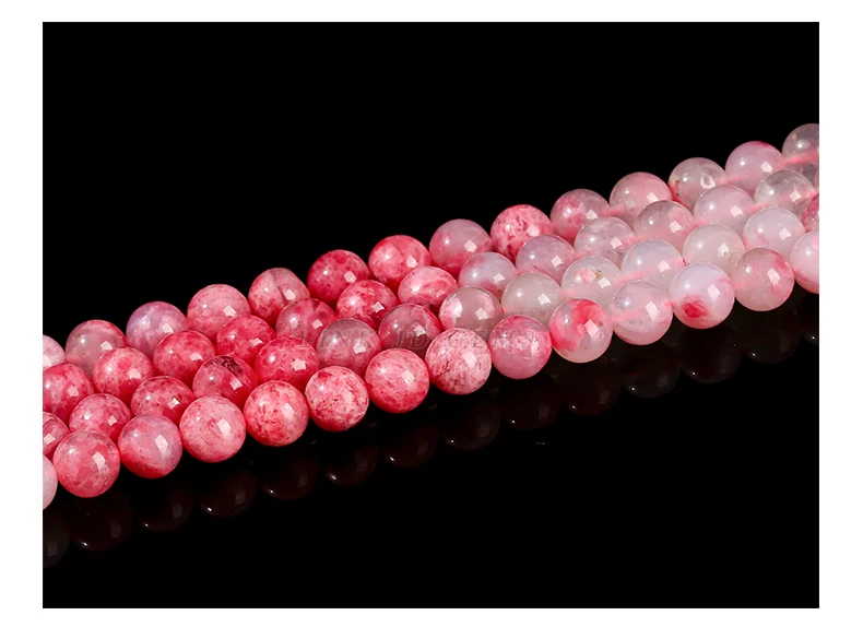 Echte natürliche Farbverlauf Kirschblüte Rhodonit Perlen lose Spacer für Schmuck machen DIY Halskette Armband Zubehör – Detail 10