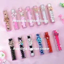 

Fashionable High-end Rhinestone Electric Lighter Small and Portable Cute Girl Gift Cool Lighter Smoking Accessories