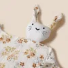 New Baby Cotton Muslin Comforter Blanket Newborn Sleeping Dolls Print Cat Kids Sleep Toy Soothe Appease Towel Bibs Saliva Towel 6