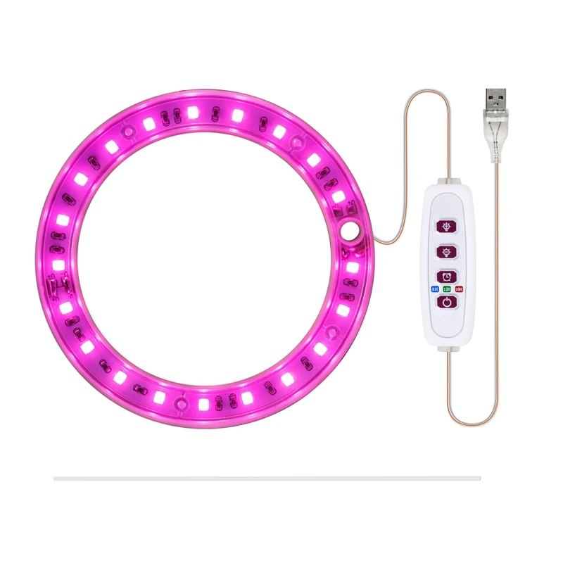 

LED Grow Light Full Spectrum Phyto Grow Lamp USB Angel Ring Lamp For Succulents, Flower Plants Growth