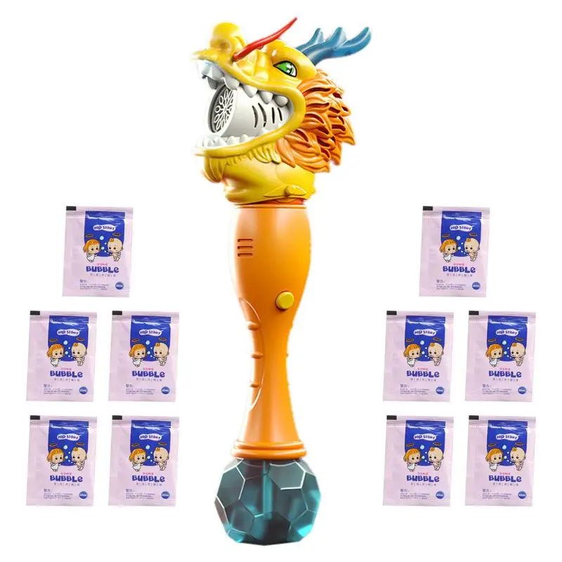 

Electric Bubble Machine Battery Operated Bubble Maker Blower Electric Cartoon Dragon Year Bubble Wand With Lights And Music New