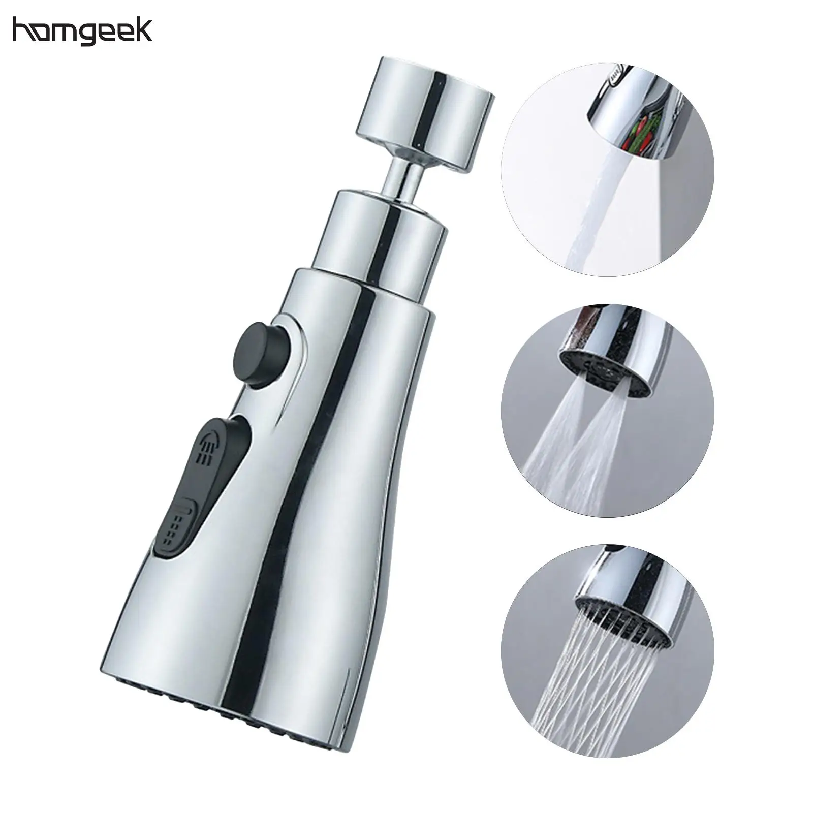 

3 Functions Spray Head 360 °Swivel Kitchen Faucet Nozzle Head G1/2 Water-saving Sink Aerator Replacement Head for Kitchen Crane