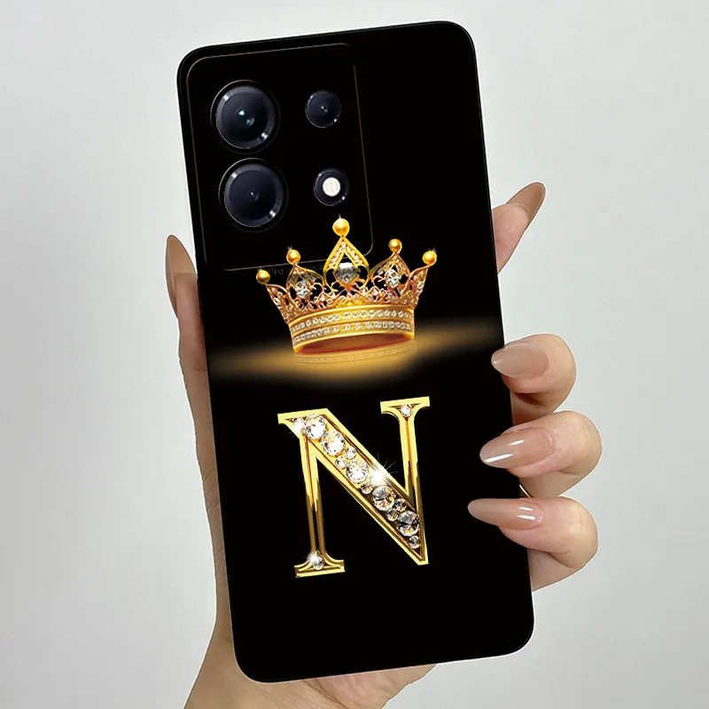 Stylish Initial Letter Phone Case - Soft Silicone TPU Lens Protector