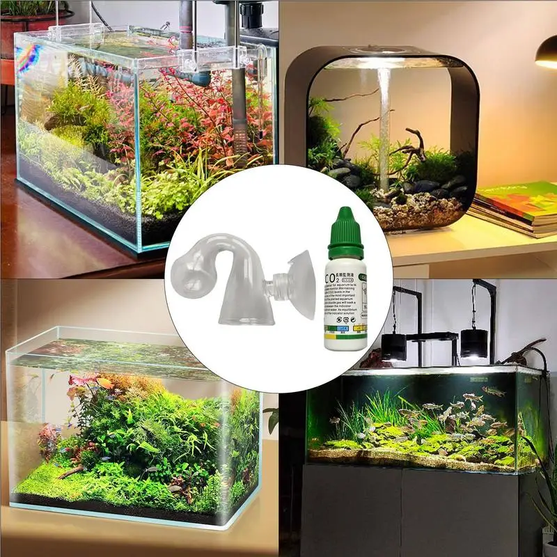 CO2 Indicator Drop Checker Solution Long Term Monitor Test Fish Tank Glass Aquatic Co2 Tester for Fish Tank Aquariums co2 indicator solution aquarium co2 checker co2 drop checker