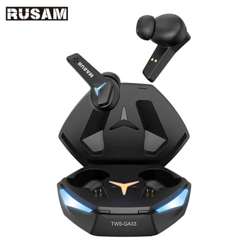 RUSAM GA33 Low Latency Bluetooth Headphones TWS Wireless Bass Touch Control Earbuds HD Noise Cancellation Earphone 1