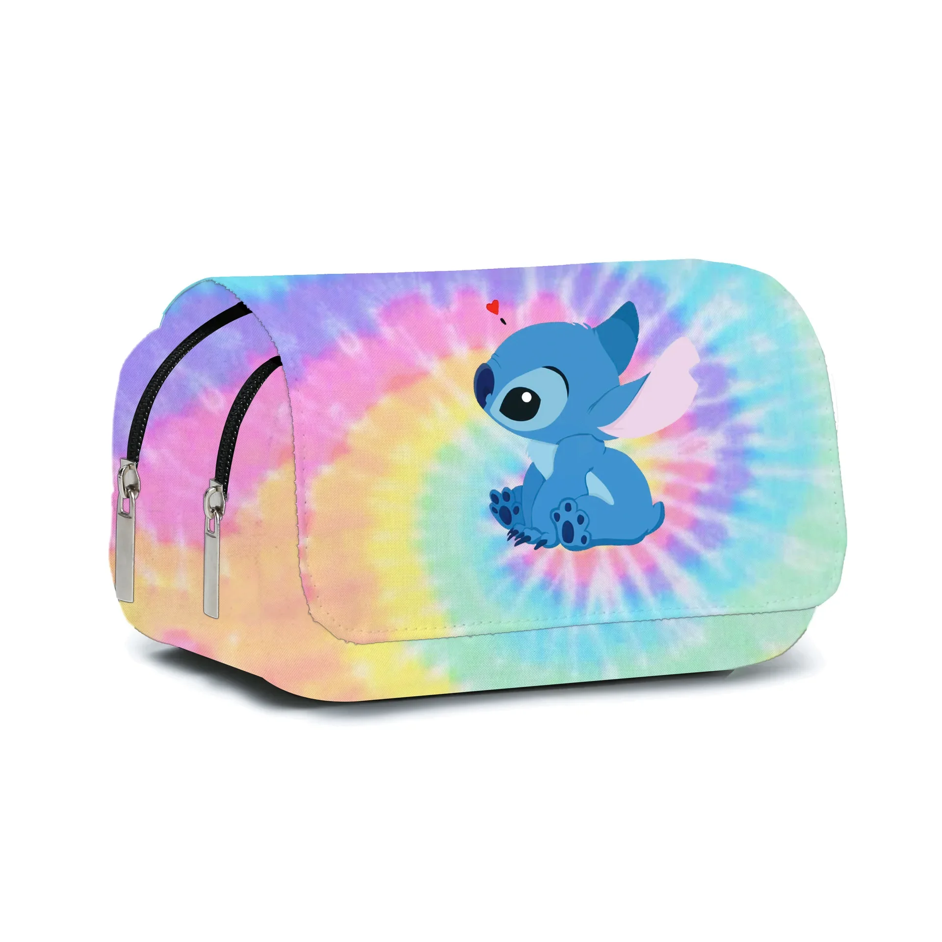 

Disney Lilo & Stitch Large Capacity Pencil Case Kawaii Stitch Print Pen Bag Cartoon Students Storage Bag Stationery Toy Gift