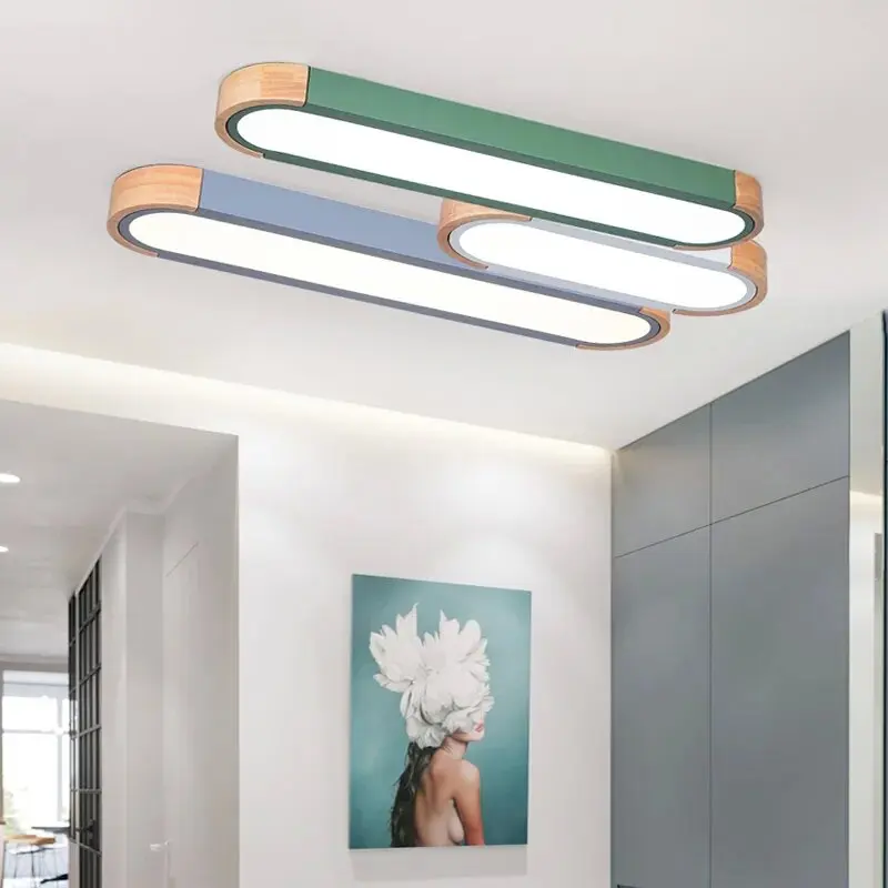 

Nordic LED Ceiling Light Foyer Aisle Balcony Living Room Bedroom Cloakroom Entrance Corridor Kitchen Loft Wood Dimmable Lamp