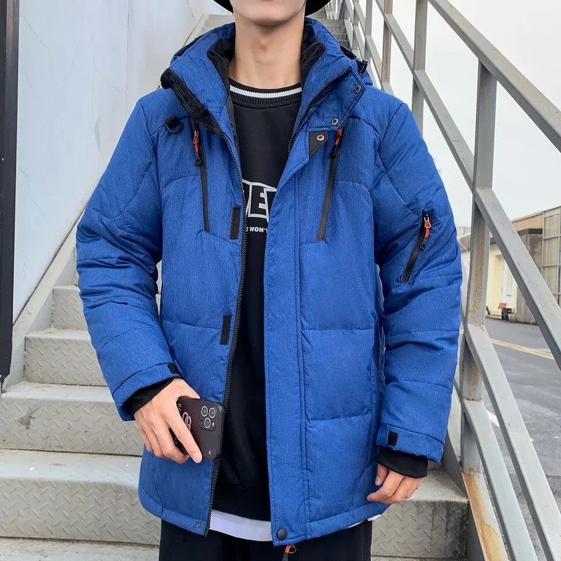 

Winter Parkas Men Down Jacket Men Puffer Jacket White Duck Down Jacket Hooded Snow Outdoor Thick Warm Padded Coat