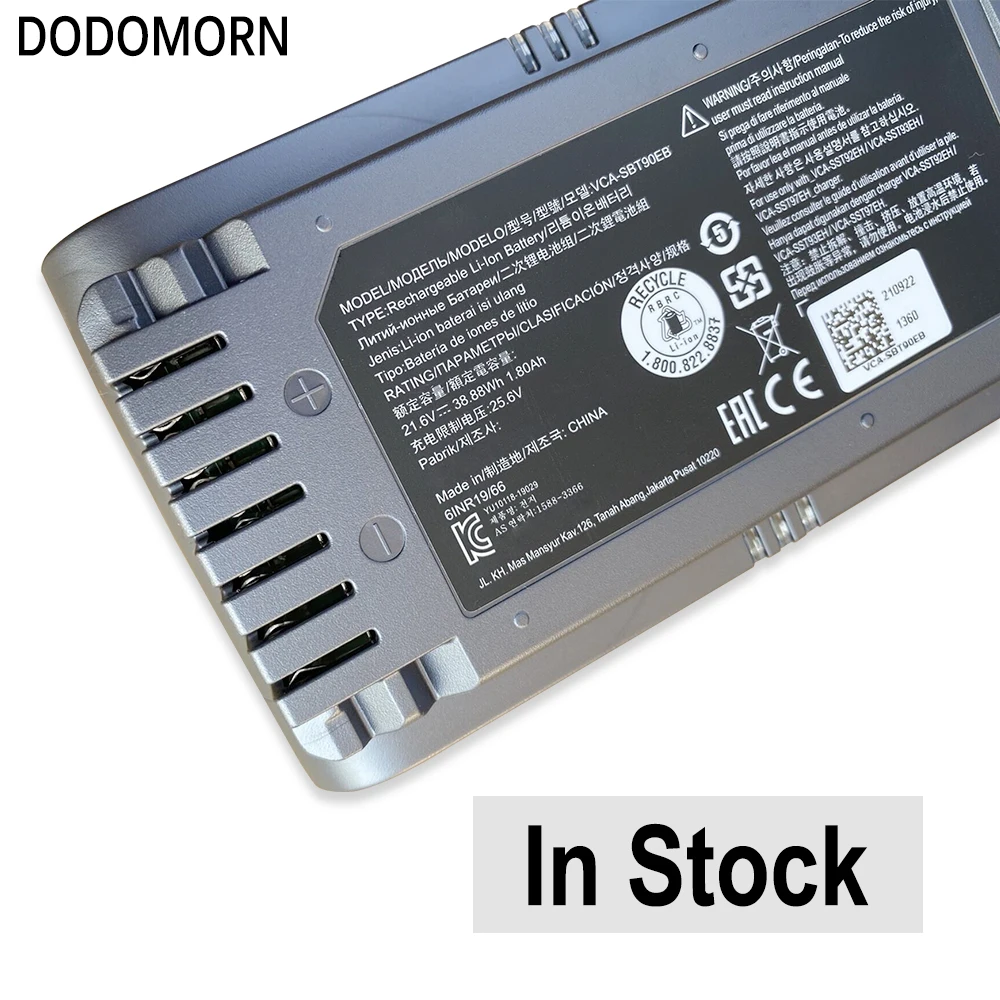 DODOMORN 100% New VCA-SBT90EB 21.6V 38.88Wh 1.8Ah Rechargeable Li-lon Battery For Samsung Jet70 Vacuum Cleaner Fast Delivery