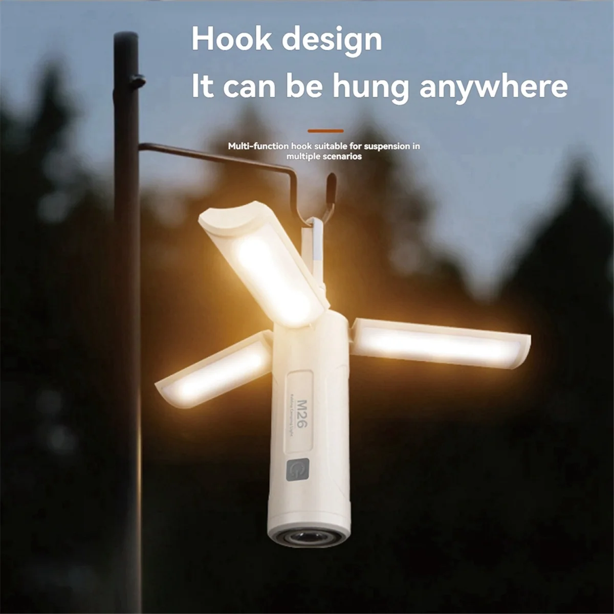 BAAU Outdoor Lighting Folding Camping Lights Multifunctional Portable Tent Lights Folding Hanging for Travel