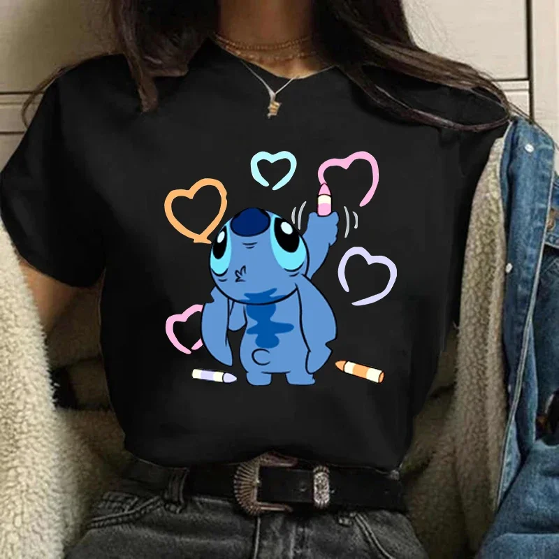 thumbnail image 1 of Camiseta gótica de Stitch de Disney para mujer, remera estampada de Lilo Stitch, camisetas de Hip Hop, ropa para mujer, 1 of 3