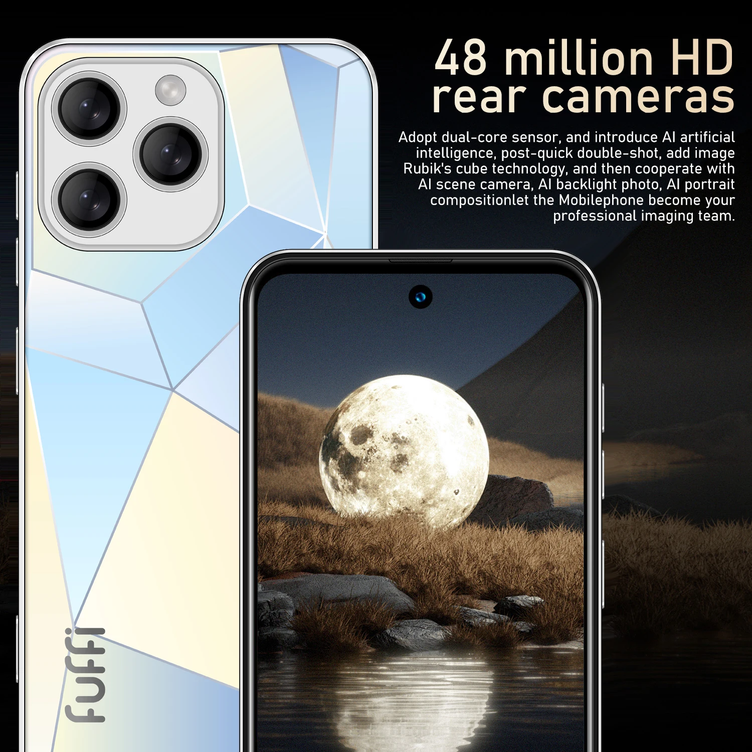 FUFFI A16 Pro Smartphone Cellphones Android 12 6.56 inch Screen,12+512GB,24+48MP,Mobile phone,5300mAh Google Play Store,Phone 4