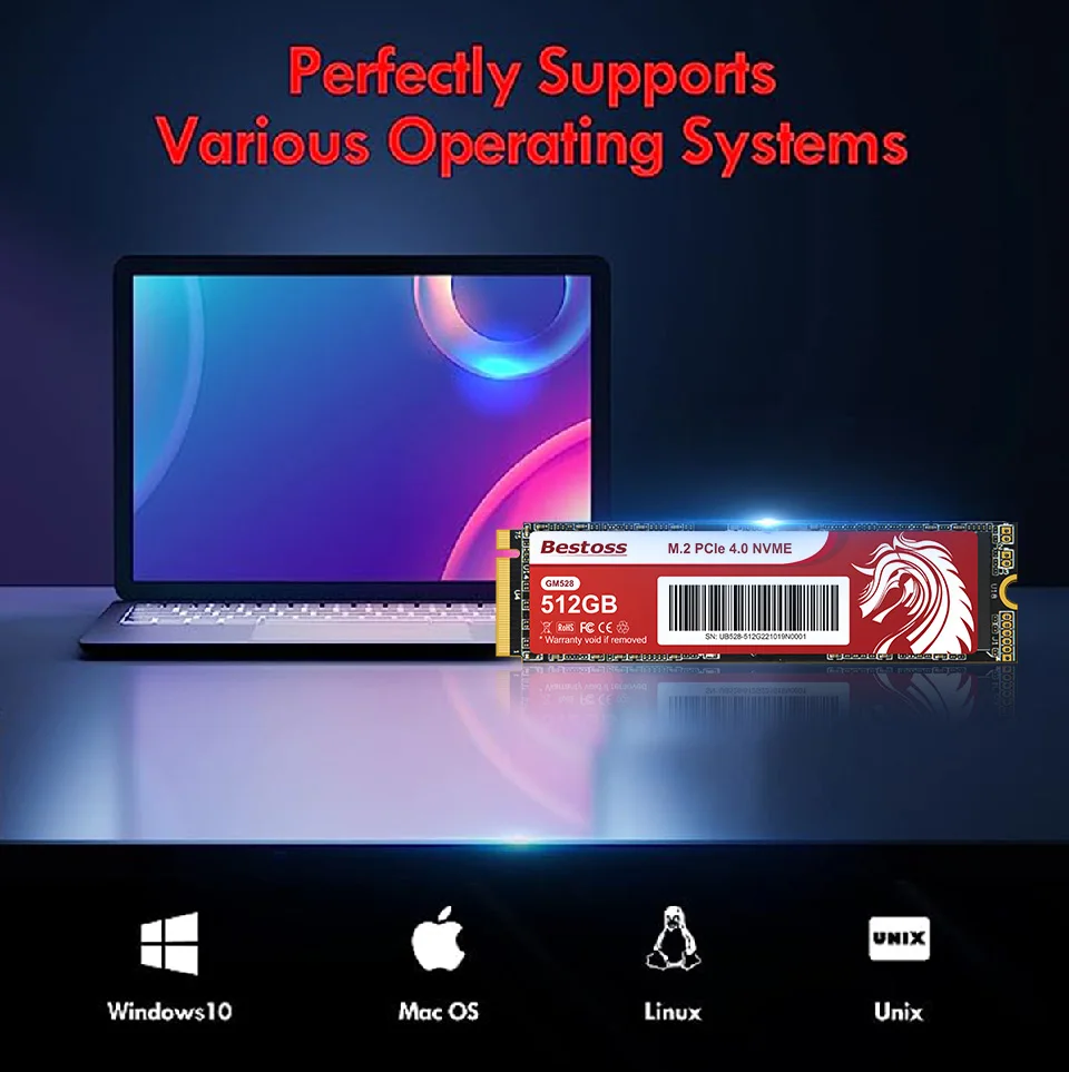 Bestoss Ssd Nvme 1TB Pcie Gen4 Ssd Nvme M2 2tb PS5 Internal Solid State Drives For Laptop Notebook GM52846