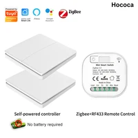 Tuya Zigbee3.0 Smart Remote Control Wireless Switch Household No Battery  Waterproof Rocker Panel Self Powered Lighting Switches