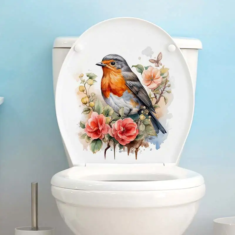 Cute Colorful Robin Bird Wall Sticker Bathroom Living Room Background Decorations Wallpaper Creative Animals Stickers S294 wall stickers,wall sticker