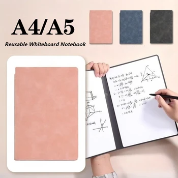 Quaderno Lavagna Bianca Riutilizzabile A4 A5 Portatile Cancellabile Pieghevole per Ufficio Scuola Bozze e Appunti