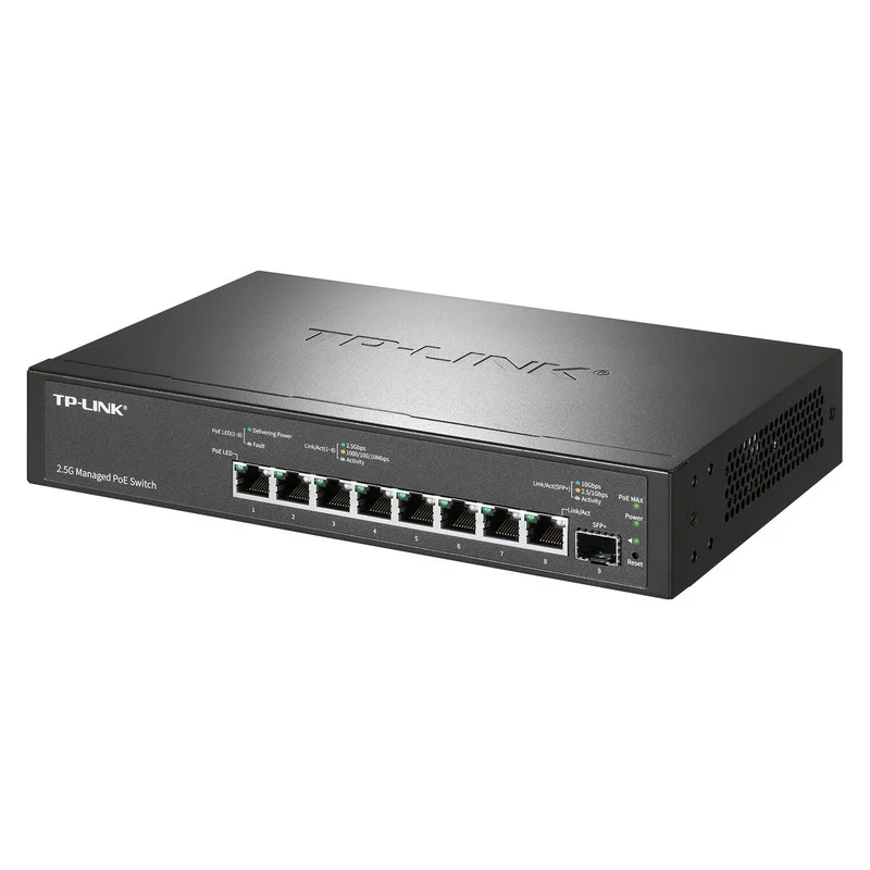 2.5Gbps 이더넷 PoE 스위치 115W 9포트 2.5Gbps 관리형 PoE+ 스위치, 802.3af/at PoE+, 2.5Gbps RJ45 10Gbps SFP+, 중국어 펌웨어