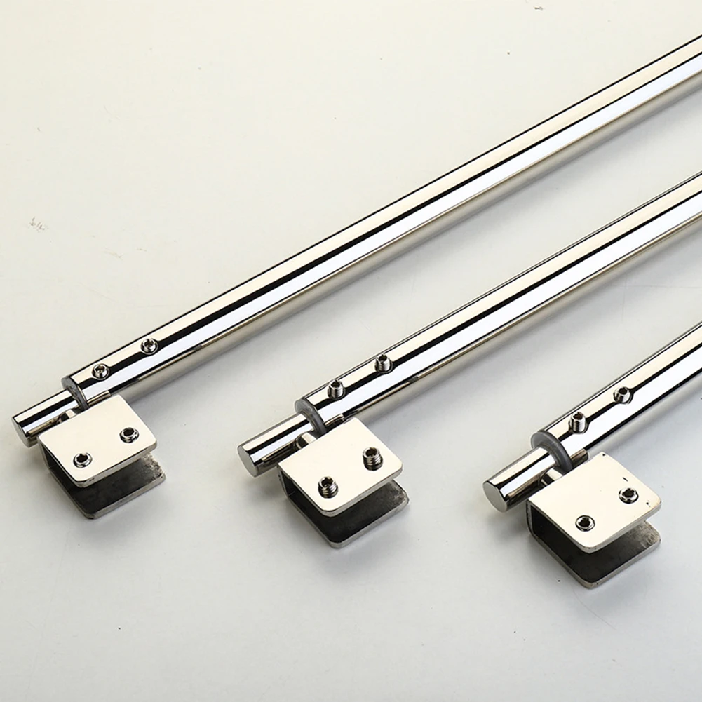 Shower Glass Door Fixed Rod Clamp Stainless Steel Adjustable Shower Screen Support Bar Arms For 8mm-12mm Glass Panel pipe clamps glass shelf clamp holder glass fasteners stainless steel clips shower room door hardware