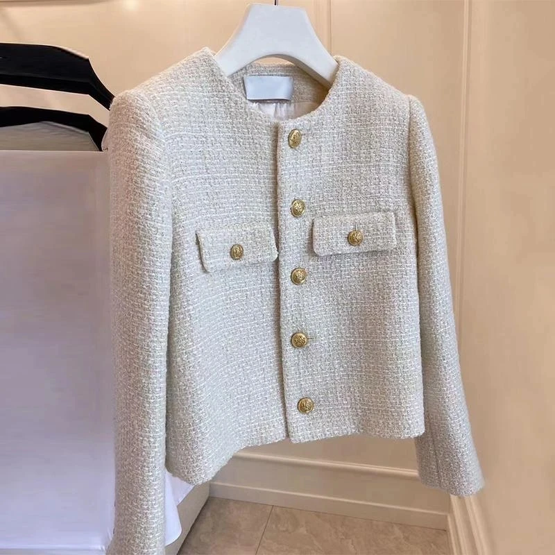 French Tweed Button Jacket