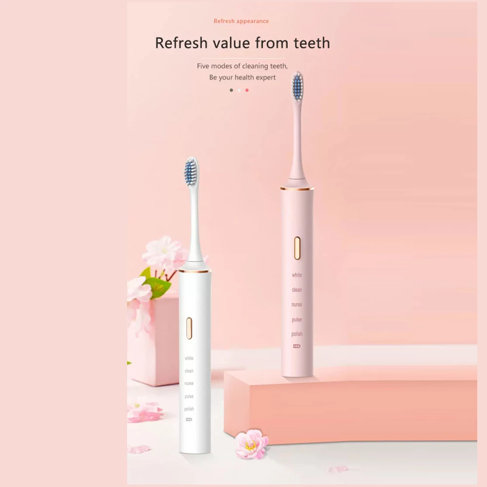 

New Electric Toothbrush Ultrasonic Sound Wave Rotation 306 Degrees Clean Adult Children Rechargeable Toothbrush IPX7 Waterproof