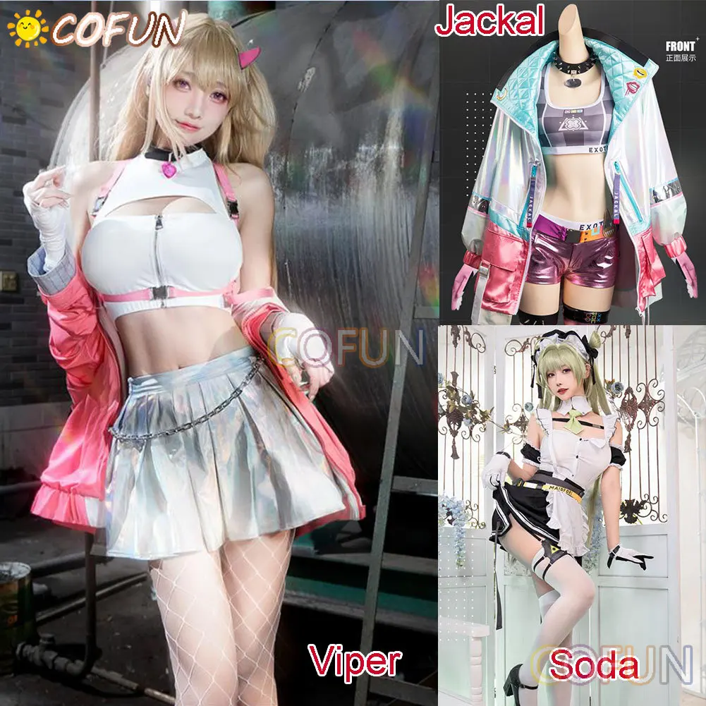 

COFUN [Stock] Soda / Jackal /Viper Cosplay Game GODDESS OF VICTORY: NIKKE Cosplay Soda Maid Uniform Costume Wig