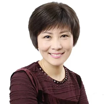 Parrucca corta e diritta in capelli umani per donne asiatiche di mezza età e anziane, parrucca naturale realistica che aumenta rapidamente il volume dei capelli