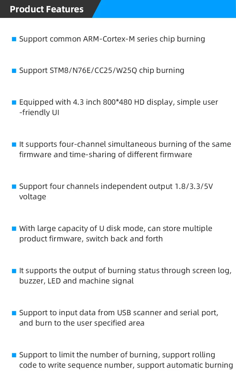 ALIENTEK P400 Offline Downloader Programmer Four way Downloader STM32 STM8 4.3-i