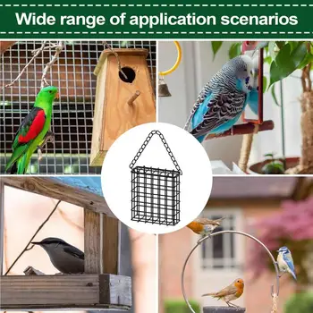 Metal Suet Ball Bird Feeder with Hanging Chain Squirrel Proof Bread Block Bird Food Device Outdoor Garden Hummingbird Feeders - Image 5