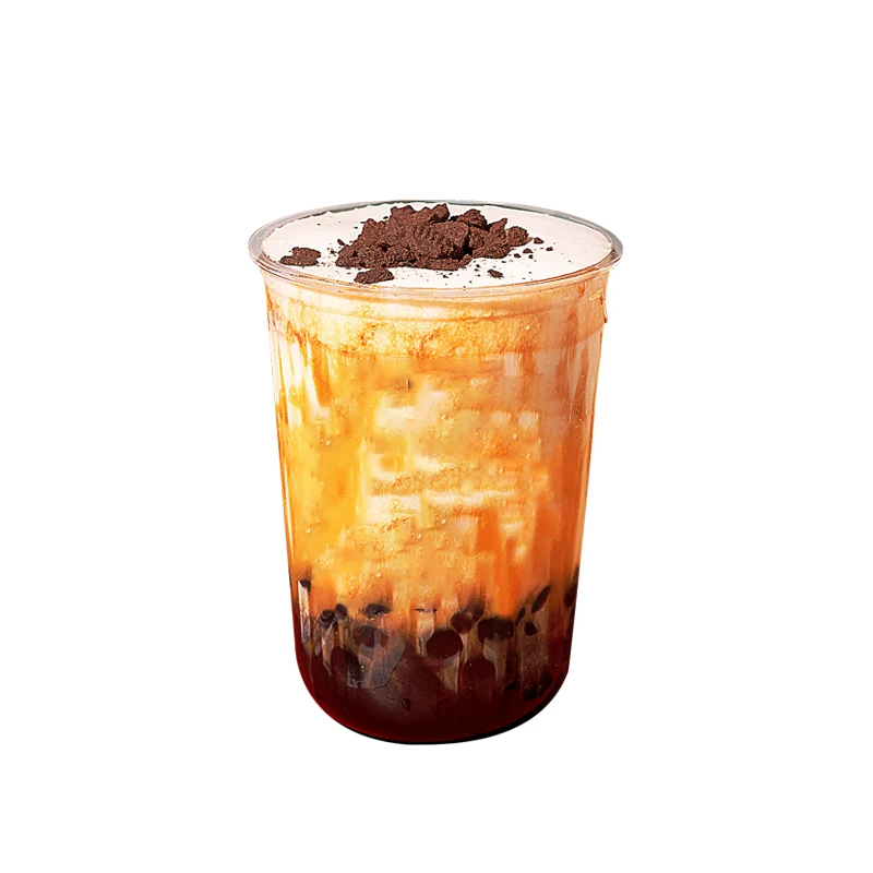 100pcs/pack 360/500/700ml U Shaped Bubble Tea Cup Soft Plastic Boba Tea Cups Dessert Ice Cream Cup Accept Customization