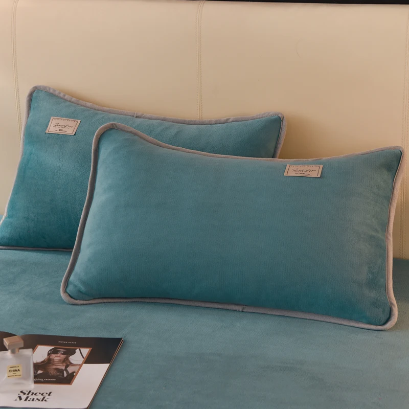 

2PC Solid Color Pillowcase Comfortable Pillow Cover Pillowcase For Bed Pillow Covers 100% polyester Pillowcase decoration home