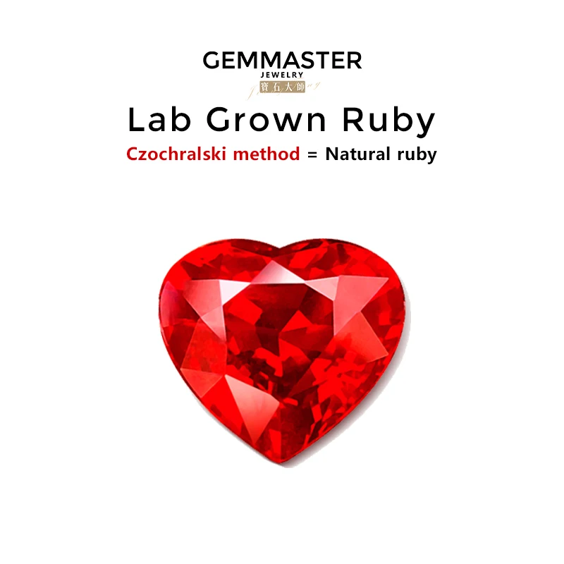 Heart lab grown ruby Pigeon blood vivid ruby Czochralski method lab with AGL certificate VVS 1ct 2ct 3ct loose