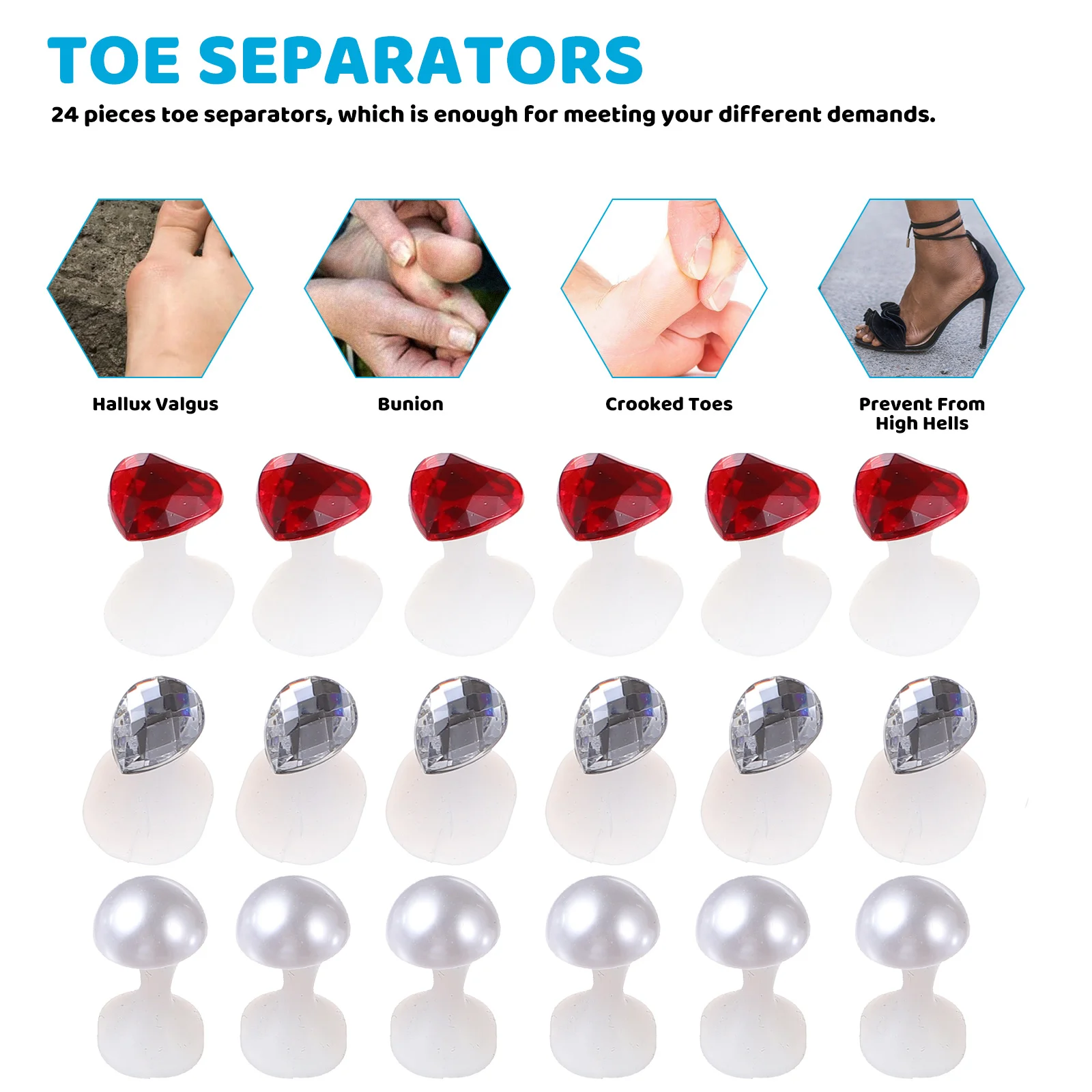 Hand Silicone Finger Divider Pedicure Toe Separator Yoga Separators Tool Nail Tienail Child