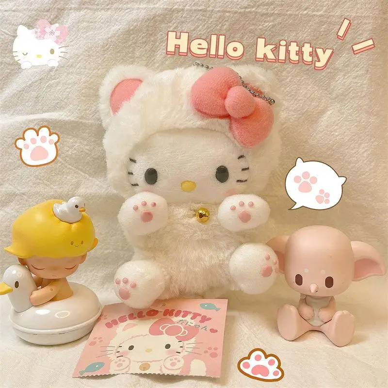 Sanriohello Kitty 10Cm Plushie Peluche Bambola Farcito Cartone Animato Zainetto Ciondolo Regalo Piccolo Ornamento Peluche Ragazza Regalo Spotify Premi