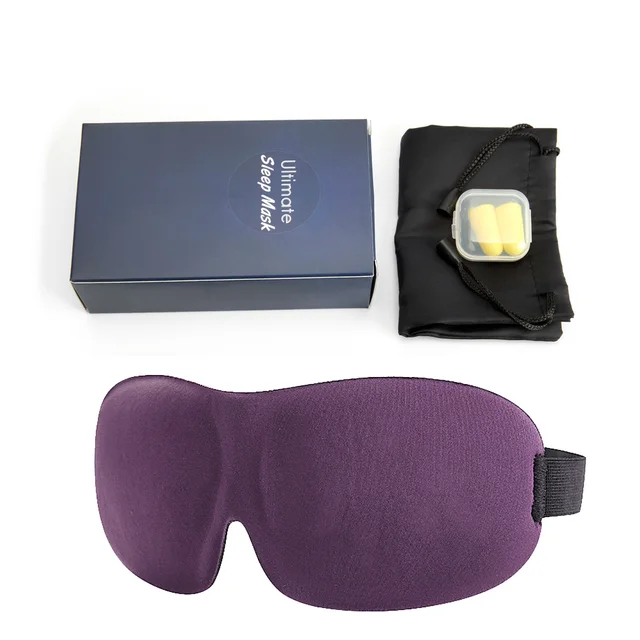 3D Sleeping Mask 100% Blackout Blindfold Sleep Mask for Eyes Smooth Sleep Eye Mask Sleeping Aid Eye Mask for Travel Slaapmasker Type-C-Purple