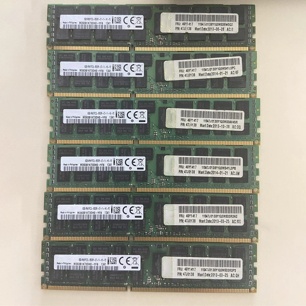 IBM RAM X3850 X5 X3950 X5 서버 메모리용 PC3L-8500R ECC, 49Y1399 49Y1417 47J0138, 8GB 8G 4RX8 1066 DDR3L, 1 개