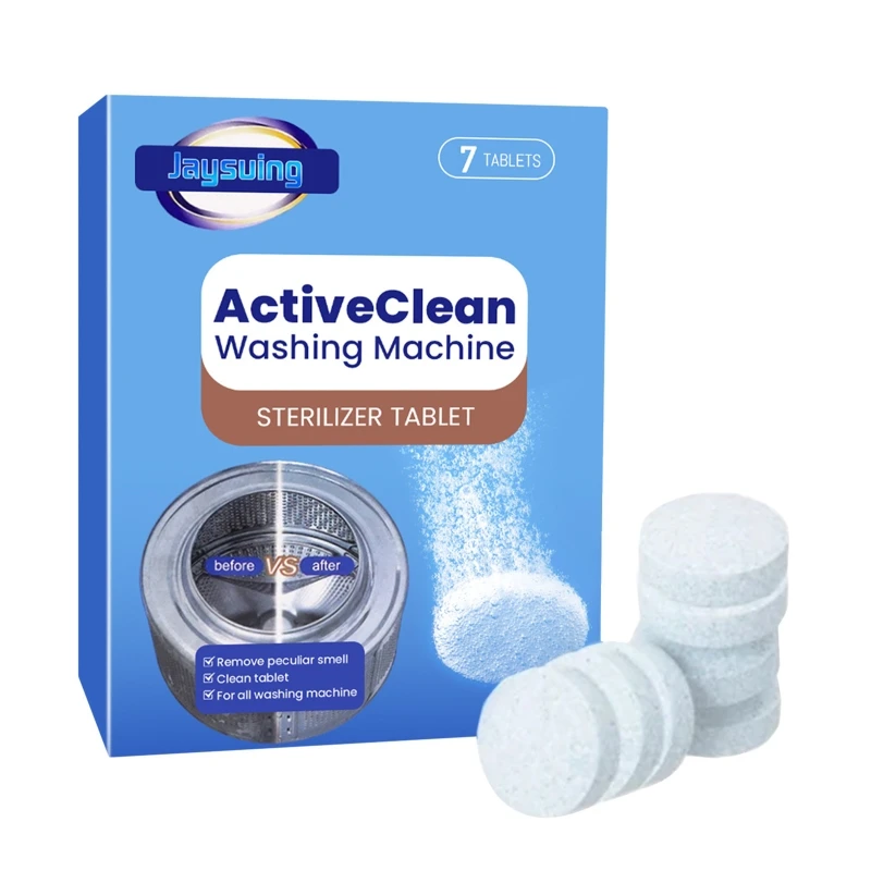 Pack Of 7 Washing Machine Cleaning Tablets Powerful Cleansing Washing Machine Cleaner Prolonged Durability