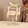 European Glass Cake and Candy Can Transparent Bulk Cans with High Tray Creative Dustproof Dessert Storage for Weddings and Home 4