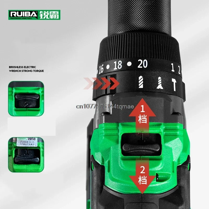 RUIBA 브러시리스 드릴 무선 스크루 드라이버 2200rpm 150N.m 토크 전력 무선 Makita 18V 리튬 배터리 도구